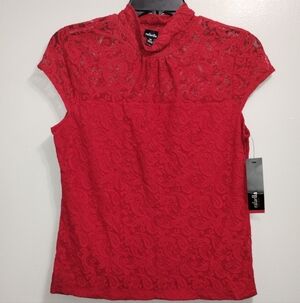Rafaella Red Lace Blouse